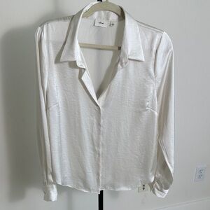 Aritzia Ivory Satin Blouse